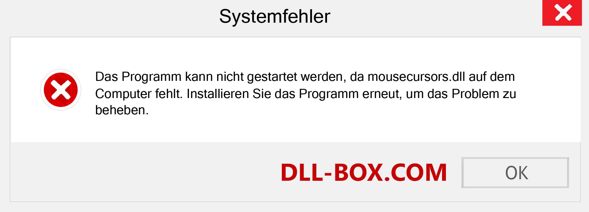 mousecursors.dll-Datei fehlt?. Download für Windows 7, 8, 10 - Fix mousecursors dll Missing Error unter Windows, Fotos, Bildern