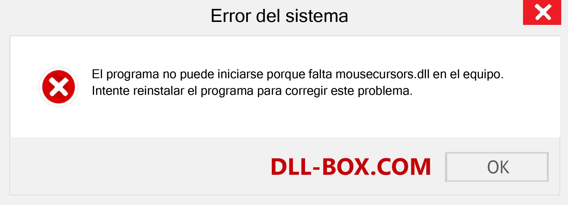 ¿Falta el archivo mousecursors.dll ?. Descargar para Windows 7, 8, 10 - Corregir mousecursors dll Missing Error en Windows, fotos, imágenes